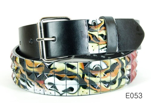 Metal Studded Leather Stud Designed Belt Pyramid Punk Rock Mens Womens Gift - Picture 12 of 27