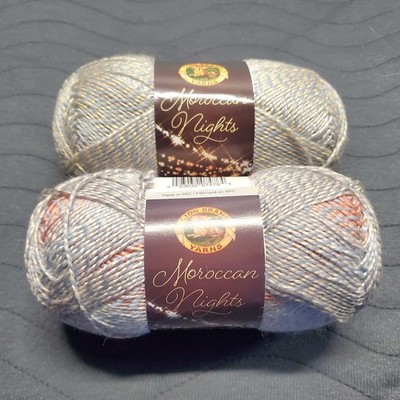 Lion Brand Moroccan Nights Yarn ''Jasmine'' 302 16735 Sparkle Retired #3 3.5oz 2pk