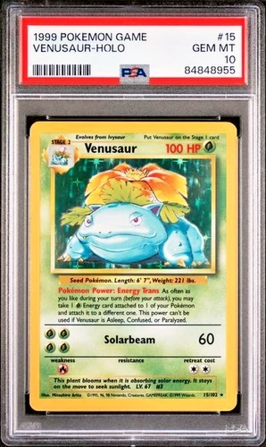 POKEMON BASE SET VENUSAUR 1999 GAME #15 HOLO PSA 10