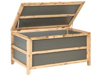 Garten Auflagenbox Beton U. Akazienholz Grau Wetterfest Gartentruhe 330 L Acate
