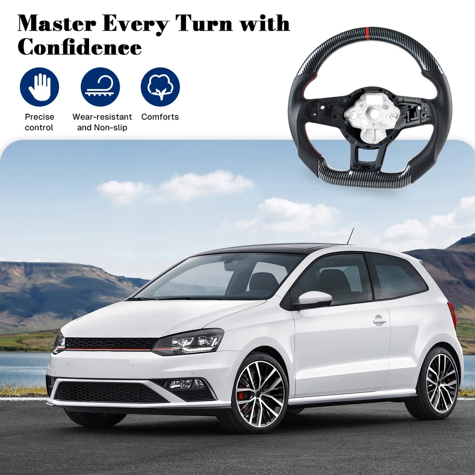 Volante de fibra de carbono Hydro Dip para Volkswagen Golf MK7 GTI/R 2015-2019 Foto 4 de 4