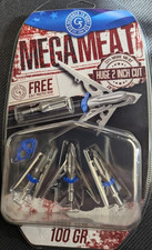  NEW 1- 3pk. G5 Megameat Compound 100 Broadheads 2" Broadhead mega meat MM100
