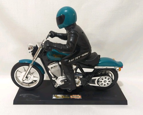 Vintage Harley Davidson Motorbike Matchbox on Stand Remote Control Rare 1990's