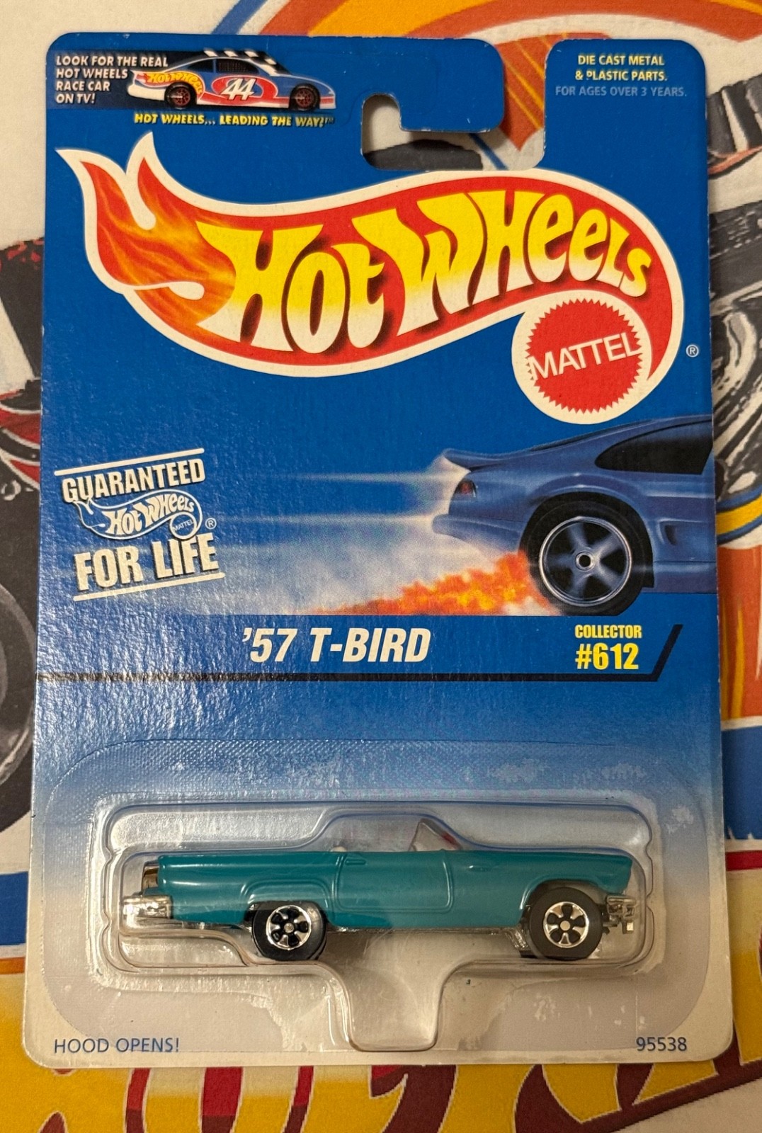 RARE China 1997 Hot Wheels '57 T-Bird Turquoise Convertible Collector #612