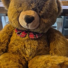 Vintage 1994 JCPenney 24" Brown Teddy Bear Red Bowtie Stuffed Plush Toy