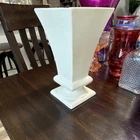 Haeger White Ceramic Vase Art Pottery Decorative Solid Pattern Modern Accent