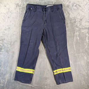 Carhartt FR Hi Vis Work Pants Mens 32x30 Navy Blue Flame Resistant Reflective