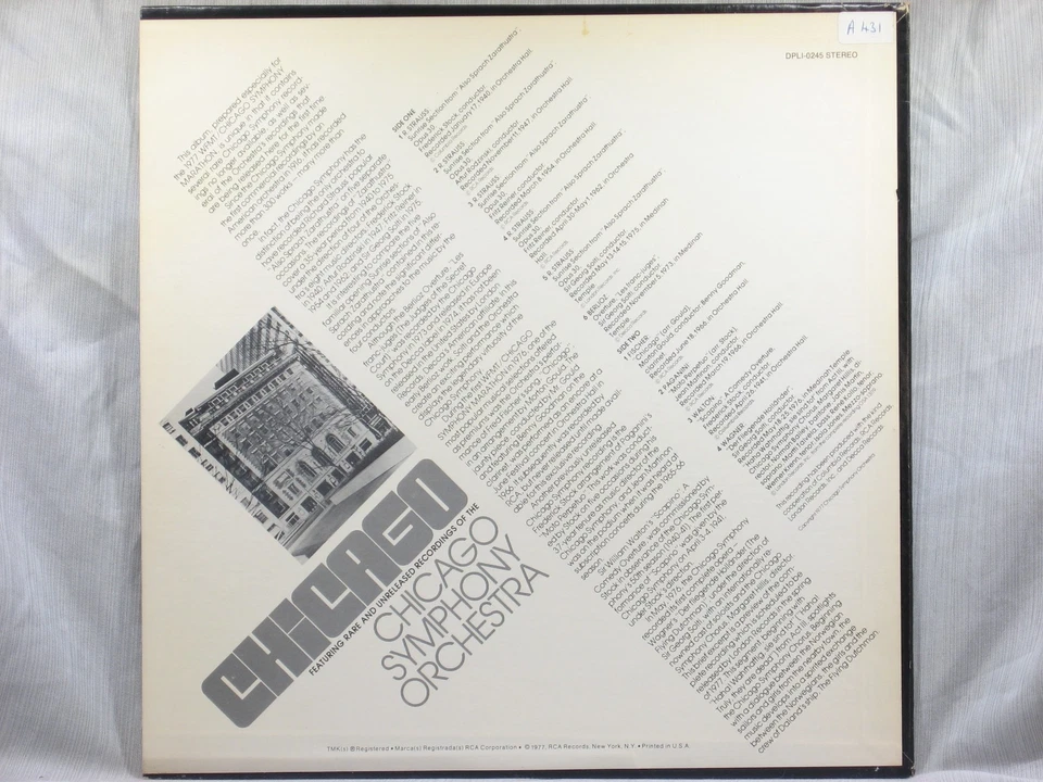 Chicago Symphony Orchestra - WFMT Marathon II - RCA Special Products DPL1-0245 - Image 2 of 4