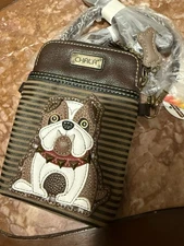 CHALA  Women's Wallet Crossbody Organizer Cellphone Bag Bull Dog - NWT