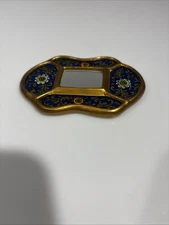 Vintage Mid-Century Mini Peruvian Hand-Painted Wooden Wall Mirror Flowers