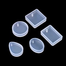 5PCS Silicone Mould Mold for Resin Round Necklace Jewelry Pendant Making DIY Kit