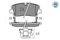 Bremsbelagsatz, Scheibenbremse MEYLE-PD: Advanced Performance A 025 224 1817/PD