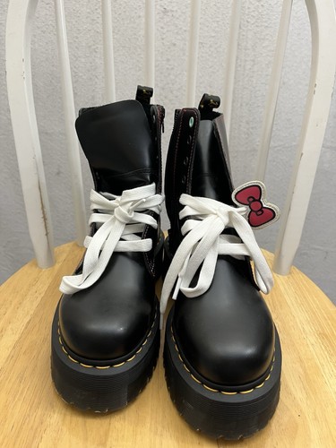 Dr. Martens Hello Kitty Stiefel Damengröße 9 schwarz Plateau Sanrio Reißverschluss - Bild 5 von 16