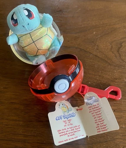 Vintage Applause Squirtle Pokemon Playables Plush Pokeball Keychain Nintendo toy