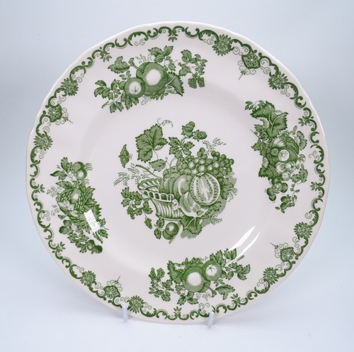 Set Of 6 Masons Ironstone 22cm Breakfast/Lunch Plates Green Fruit Basket Pattern - Picture 4 of 15