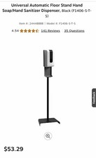 NEW Automatic Hand Soap/Hand Sanitizer Dispenser with Floor Stand, Black