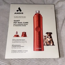 Andis Cordless Nail Grinder Quiet with Sanding Wheel & Finishing Stone Orange