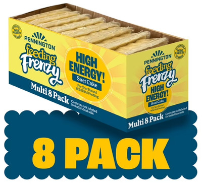 High Energy Suet Cake for Wild Birds Year-Round Feeding 8 Pack of 11.75 oz Cakes