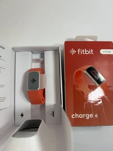 Fitbit Charge 6 Premium Fitness & Health Tracker, Gold/Coral