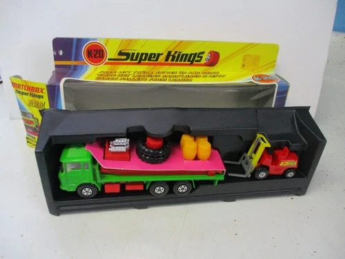 Matchbox Lesney Superkings K-20 Cargo Hauler- LIME, RED BASE, boxed