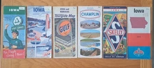 Iowa Road Maps Gas and Oil c1960s Lot of 6 Vintage Cities Standard Gulf Champlin