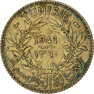 [#1039524] Münze, Tunesien, Anonymous, Franc, 1941, Paris, S+, Aluminum-Bronze,  - Bild 1 von 2