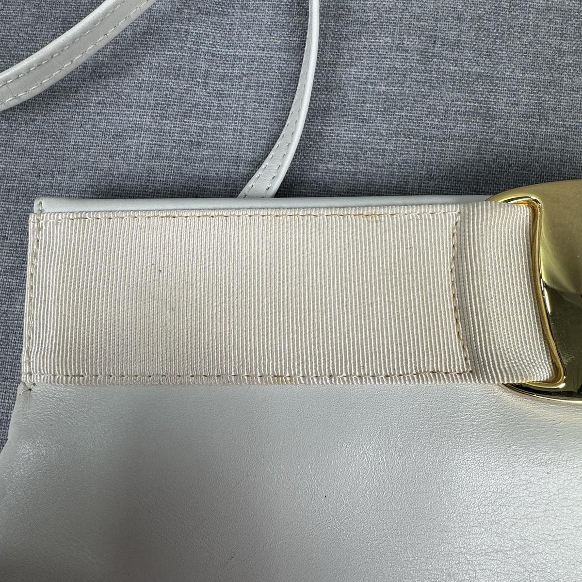 Salvatore Ferragamo Shoulder Clutch Bag Handbag White