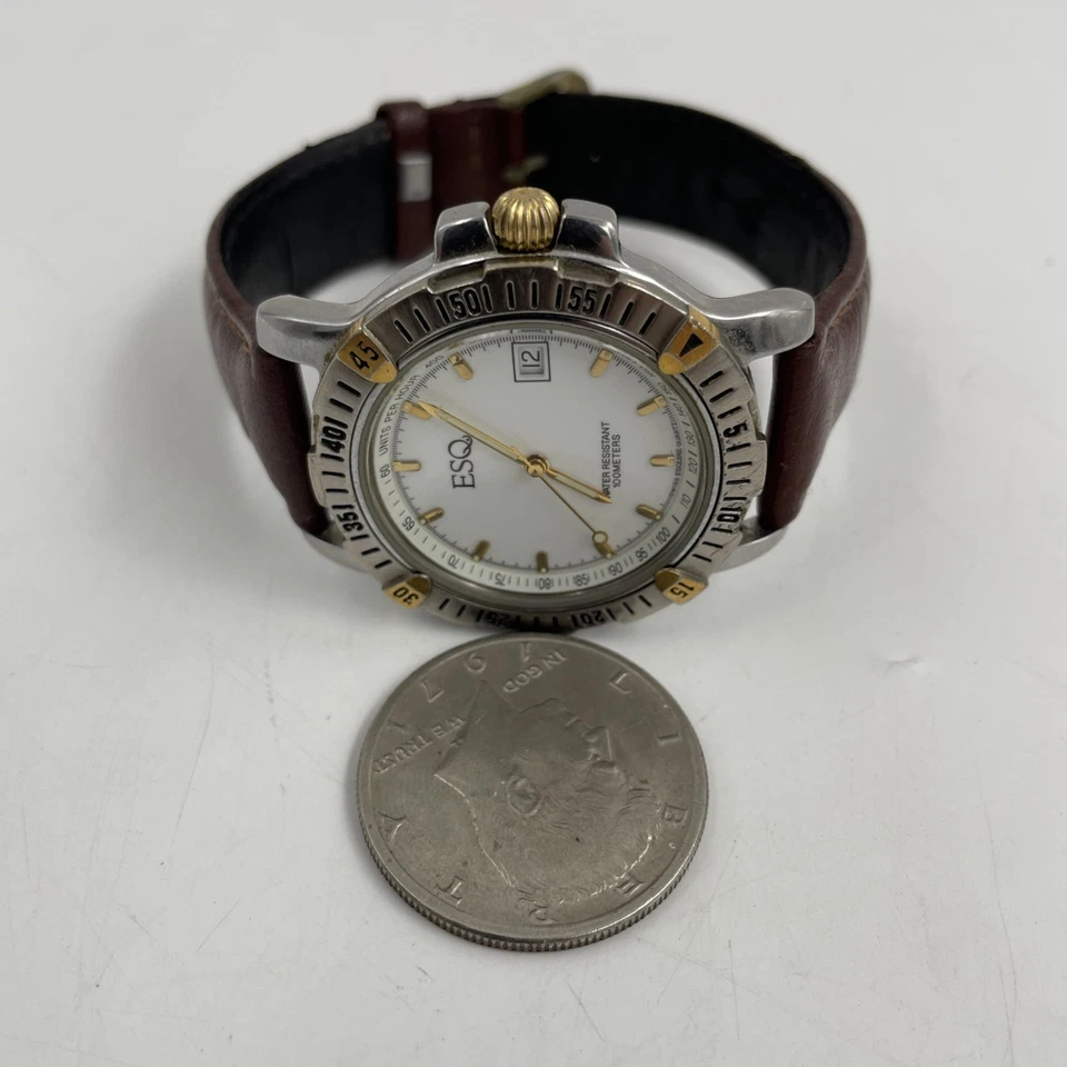 Reloj ESQ HOMBRE DEPORTIVO/MILITAR/BUCEO (300192) SUIZO/CUERO/EXCELENTE CON BATERÍA Foto 4 de 4