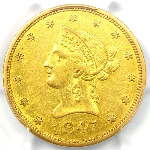 1847-O Liberty Gold Eagle $10 Coin - Certified PCGS AU55 - $5,250 Value