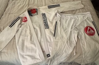 Gracie Barra A4 Adidas gi jacket pants drawstring bag