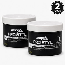 Ampro Pro Styl Protein Styling Gel Regular Hold Non-Flaking 10 oz 2 Pack