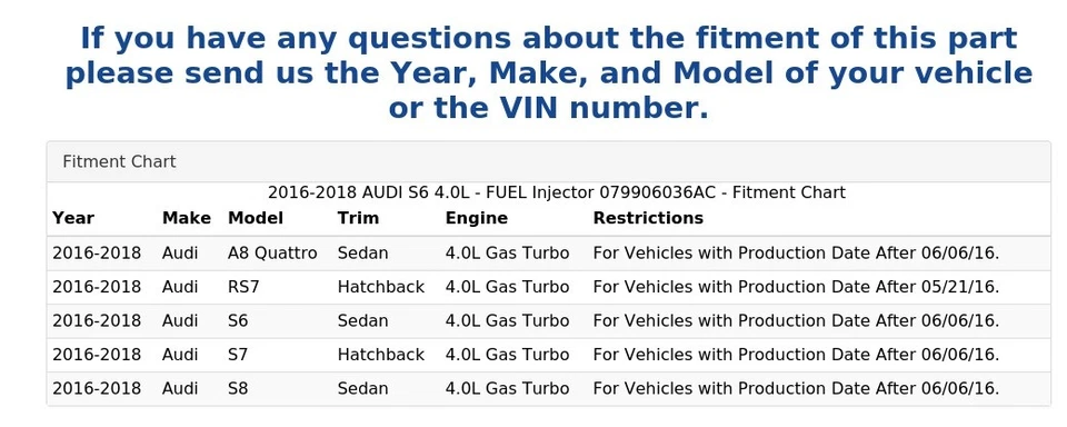 Audi S6 2016-2018 4,0 L - Inyector de combustible 079906036AC Foto 4 de 4