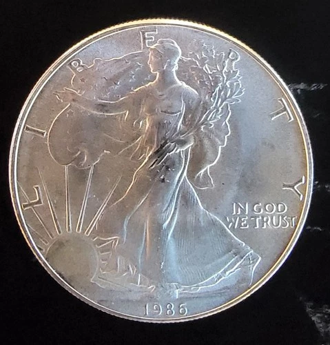 1986 American Eagle Toned Walking Liberty Bullion Vtg-0.999 Silver 1 Oz Coin 1d