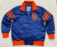 vintage new york mets Starter Jacket Satin Blue Men  s XL B39
