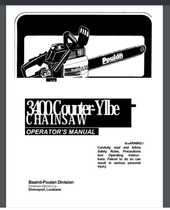 Poulan 3400 manual deals