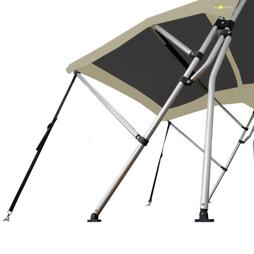 Oceansouth 3 Bow BIMINI TOP Boat Cover 4ft Long with Rear Support Poles - Picture 28 of 32