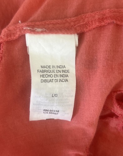 LUCKY BRAND hauchdünnes Bauerntop meliert rosa Ösen Knopfleiste Größe Large - Bild 5 von 6