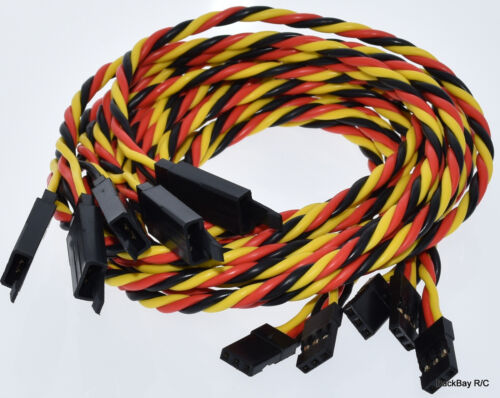 (5) 60CM Twisted 20awg Servo Extension Leads JR / Hitec w/ Built In Safety Clips - Picture 4 of 5
