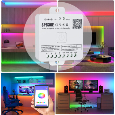 SP630E LED All In One LED Controller 5CH PWM SPI Pixels WS2811 LED