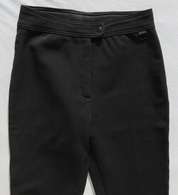 Vtg Black Snow Ski Pants Washable Stretch Wool USA Women’s 8 10 Tag 12 Long - Image 3 of 4