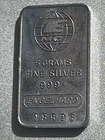5 Gram Engelhard Fractional .999 Silver Bar w/ E MC Logo Vintage Five g Bar