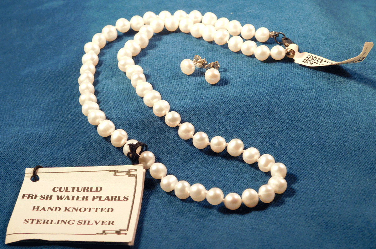 Freshwater Cultured Pearl Demi Parure, Strand Necklace, Earrings 