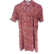 Reformation Johanne Dress Short Sleeve Mini Crepe Helena Size Small 1307397HNA00