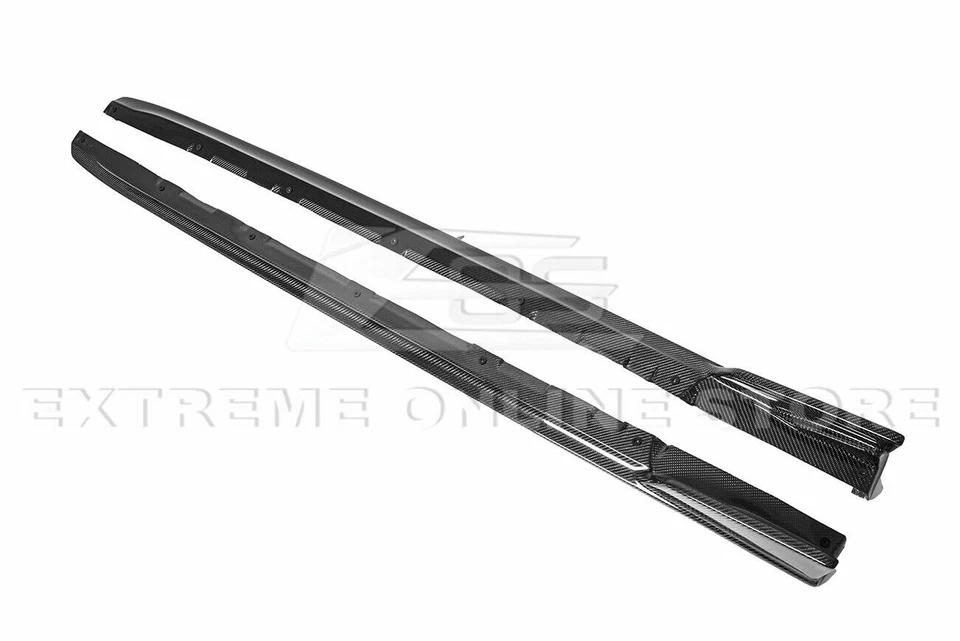 Faldas laterales de fibra de carbono para 15 extensiones de estilo Subaru WRX STi CS versión 2 Foto 4 de 4