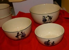 RARE VINTAGE 1930'S Bennett Bakeware Silhouette 3 NESTING? BOWLS 7",6",5"
