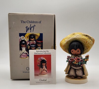 Vintage 1983 Goebel De Grazia Hand Painted ''Flower Boy Figurine West Germany