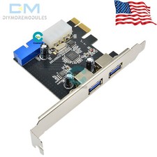 USB 3.0 2 Ports PCI Express Front Panel 4Pin  20 Pin W/ Control Card Adapter US