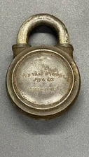 Antique Yale & Towne Cast Iron Padlock Vintage Lock No Key Yale Junior 326