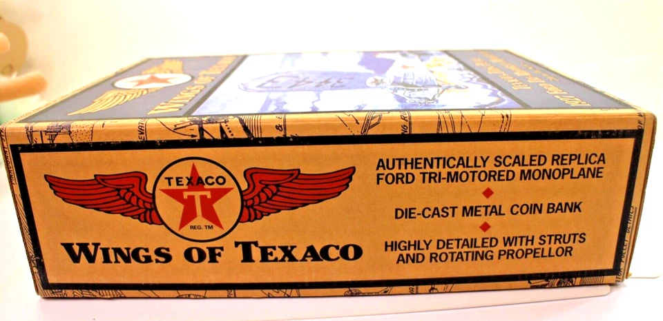 Texaco 1927 Ford Tri-Motor Monoplano Die-Cast Bank Ertl 7ª serie 1999 Foto 4 de 4