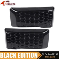 🌟2Pcs Front Bumper Guards Pads Cover Cap Trim For Ford F150 2015-20 Gloss Black